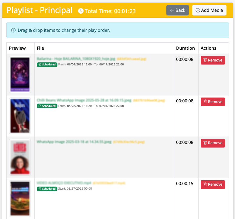 Criação de playlist